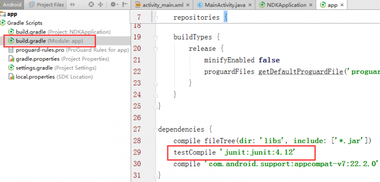 android studio gradle org.junit does not exist